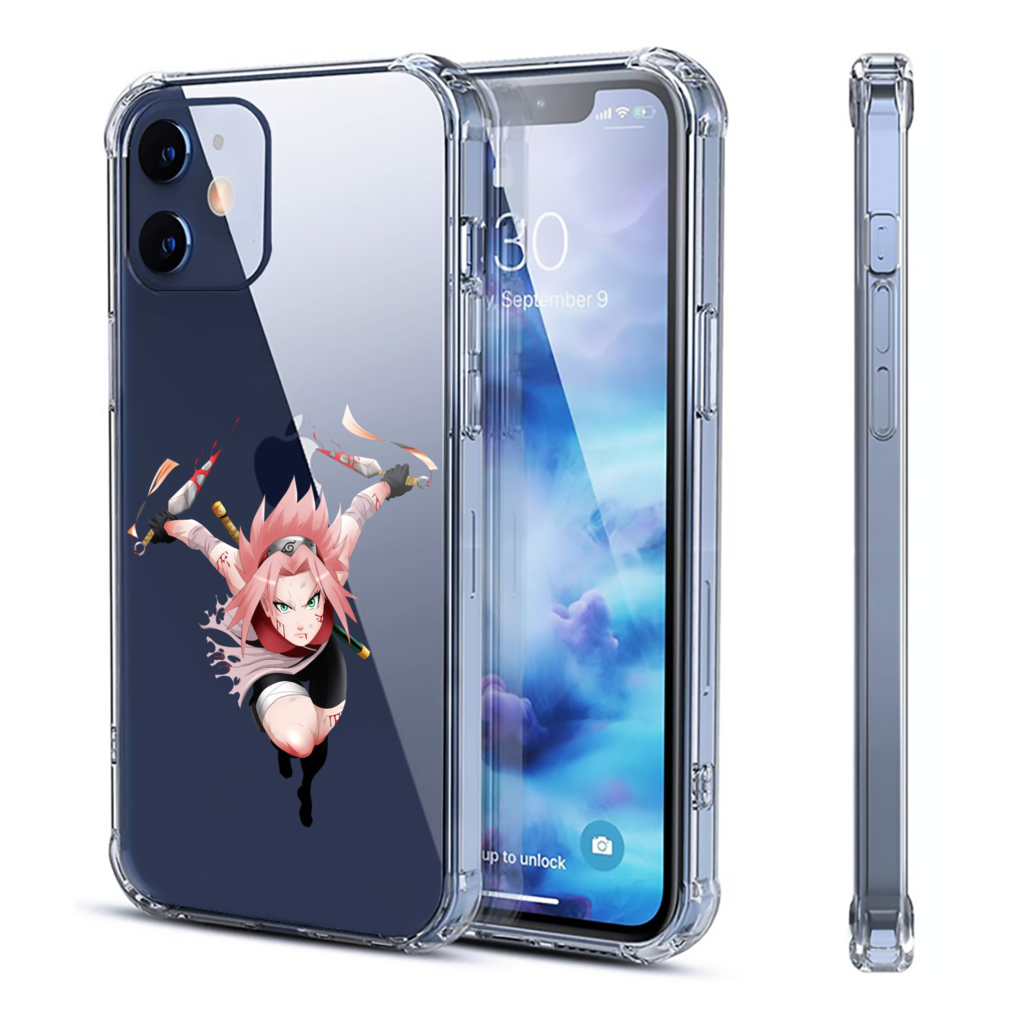 （画像用） NARUTO -ナルト- 春野サクラ Haruno Sakura 【iPhone 12シリーズ対応】透明スマホケース（クリアソフトケース）